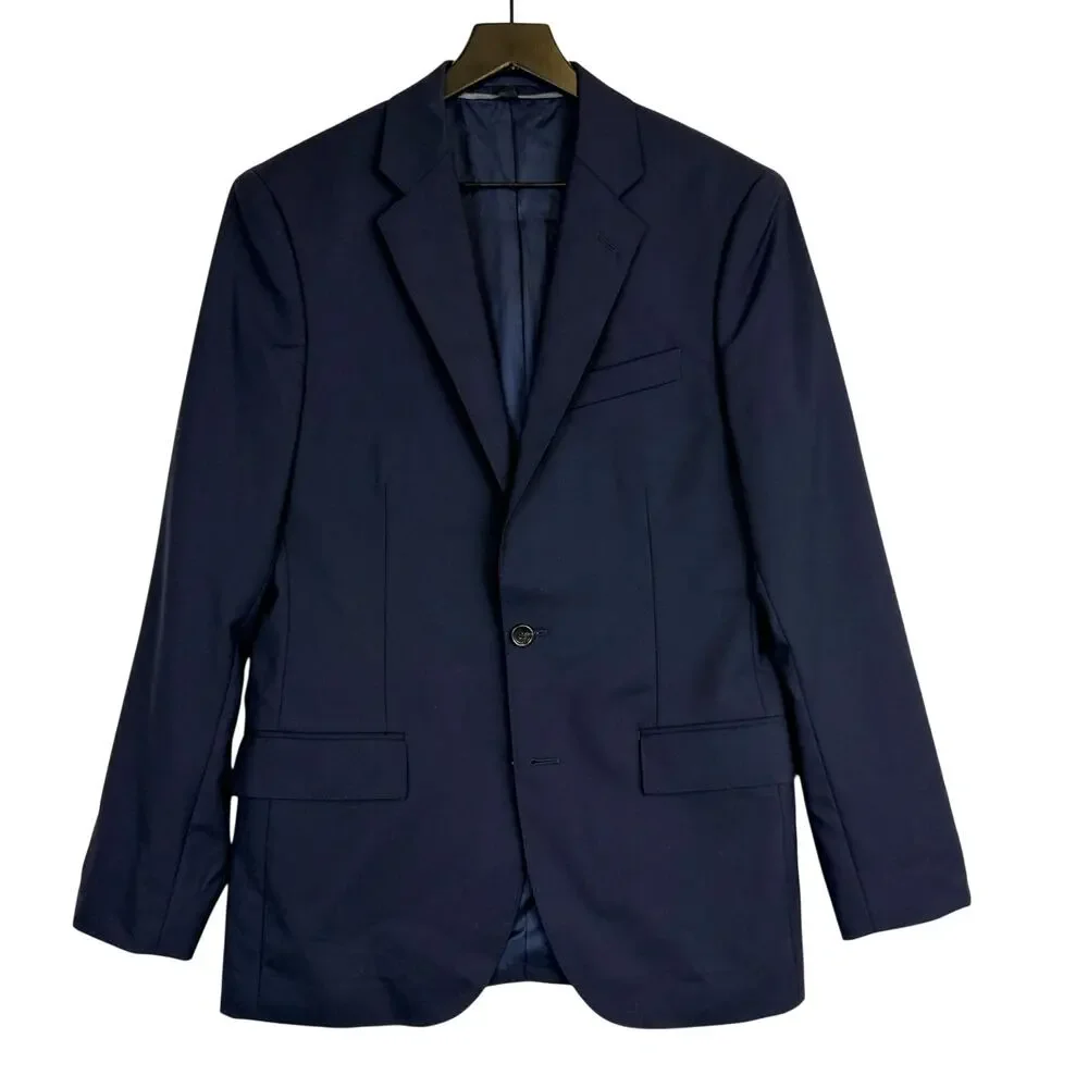 J.Crew Mens Ludlow Lora Piana Wool Slim Fit Suit Jacket Navy Blue - 38 38R